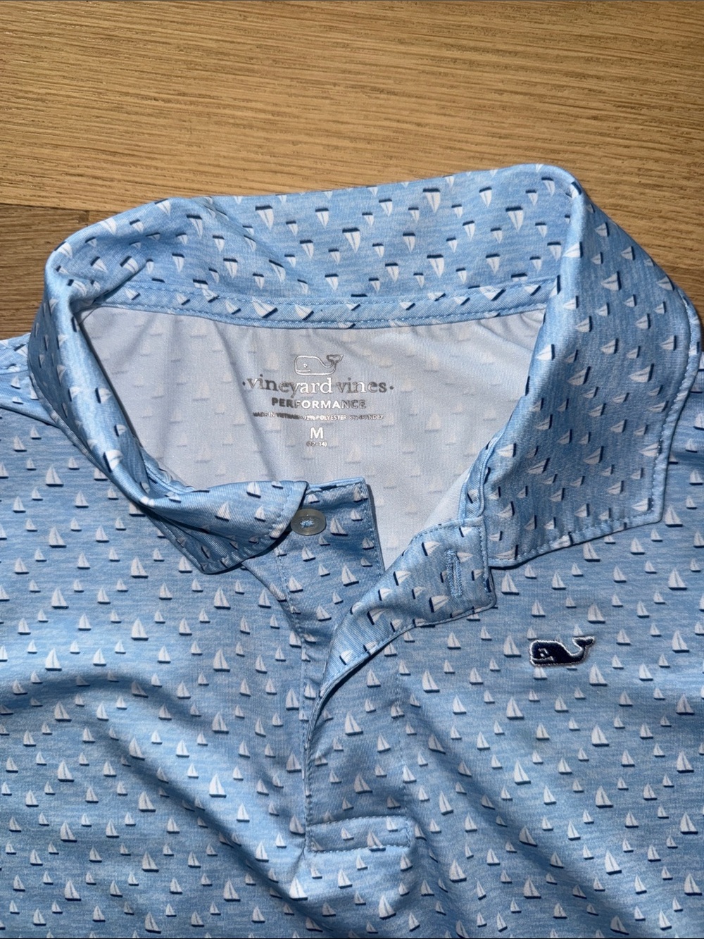 Vineyard Vines Boys Pale Blue Patterned Short-Sleeve Polo size YM - Picture 2 of 10